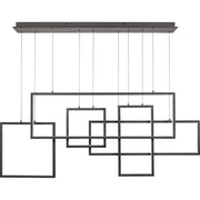 Quoizel Canvas 56in 1-Light Linear Chandelier | Modern Western Bronze Aluminum | Kitchen Island & Dining Room | Model PCCV157WT