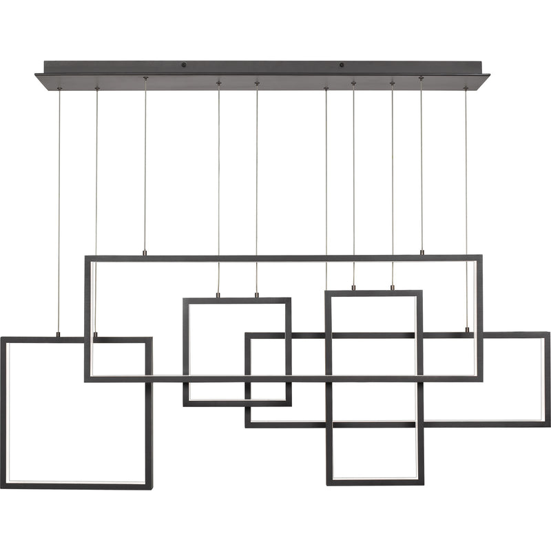 Quoizel Canvas 56in 1-Light Linear Chandelier | Modern Western Bronze Aluminum | Kitchen Island & Dining Room | Model PCCV157WT