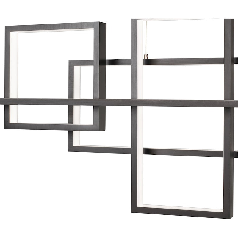 Quoizel Canvas 56in 1-Light Linear Chandelier | Modern Western Bronze Aluminum | Kitchen Island & Dining Room | Model PCCV157WT