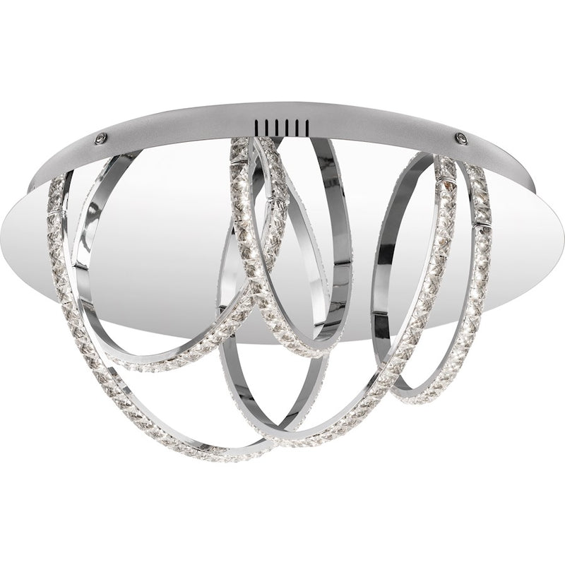 Quoizel Diamond Flush Mount, 17.75", Polished Chrome