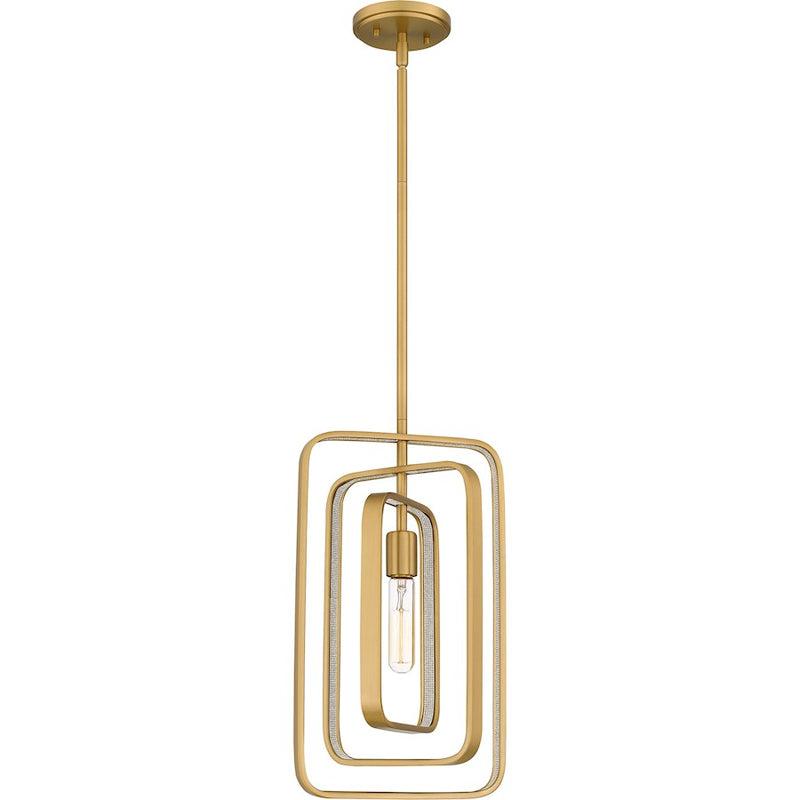 Quoizel Dupree 1 Light Mini Pendant, Brushed Weathered Brass