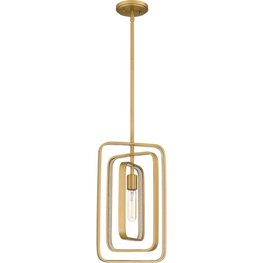 Quoizel Dupree 1 Light Mini Pendant, Brushed Weathered Brass