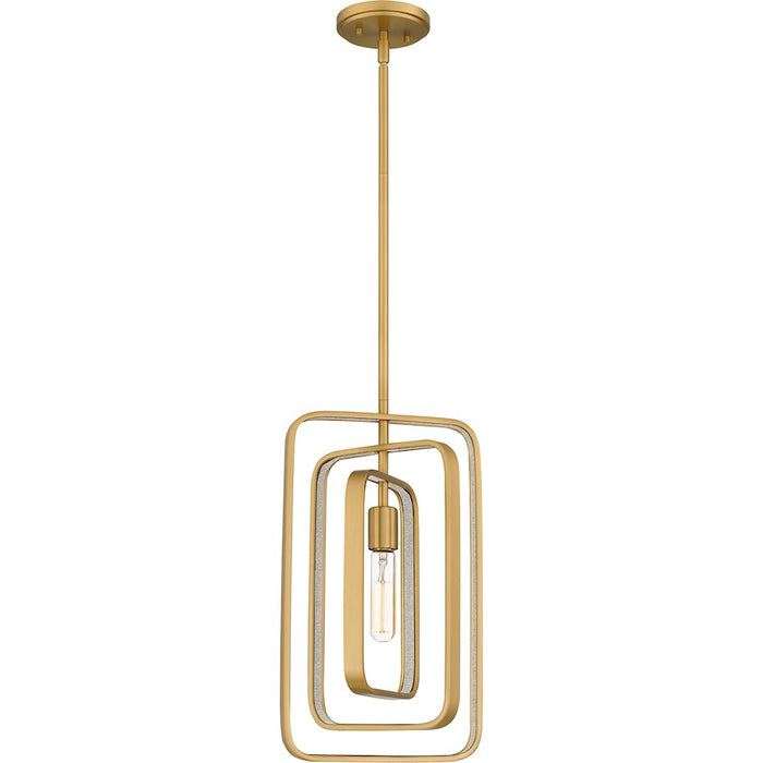 Quoizel Dupree 1 Light Mini Pendant, Brushed Weathered Brass