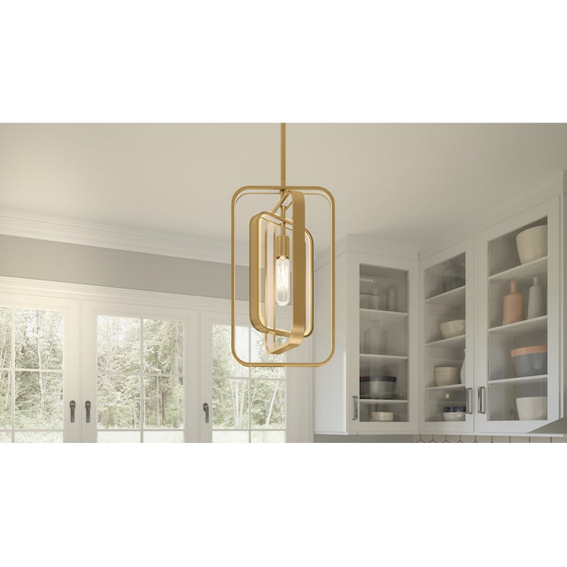 Quoizel Dupree 1 Light Mini Pendant, Brushed Weathered Brass