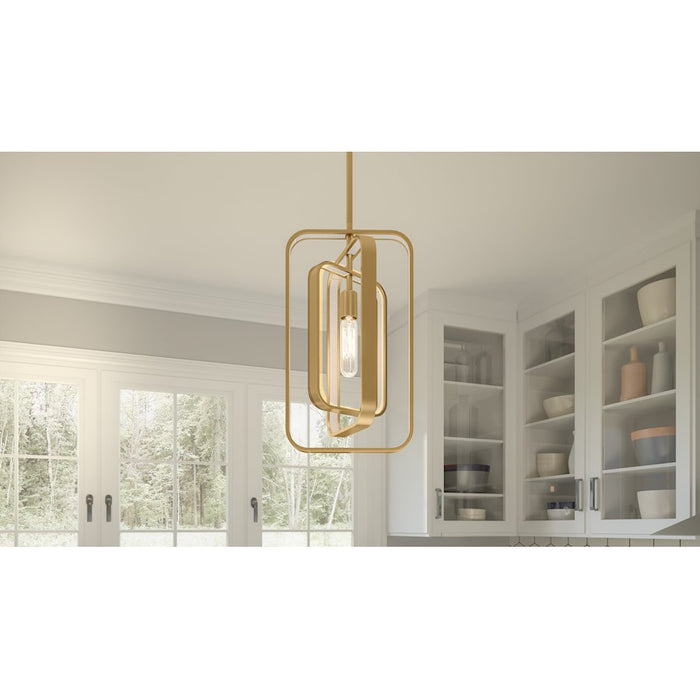 Quoizel Dupree 1 Light Mini Pendant, Brushed Weathered Brass