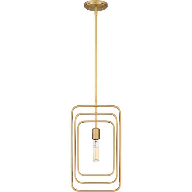 Quoizel Dupree 1 Light Mini Pendant, Brushed Weathered Brass