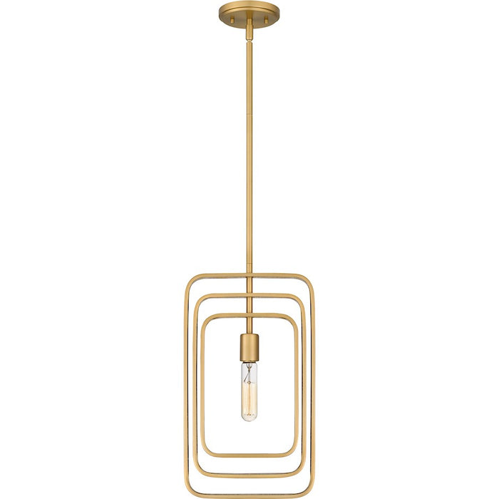 Quoizel Dupree 1 Light Mini Pendant, Brushed Weathered Brass