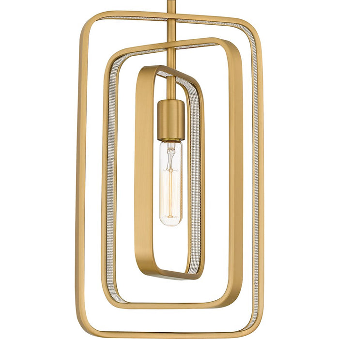 Quoizel Dupree 1 Light Mini Pendant, Brushed Weathered Brass