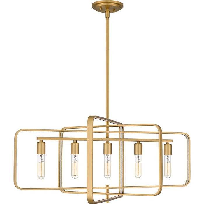 Quoizel Dupree 5 Light Island Light, Brushed Weathered Brass