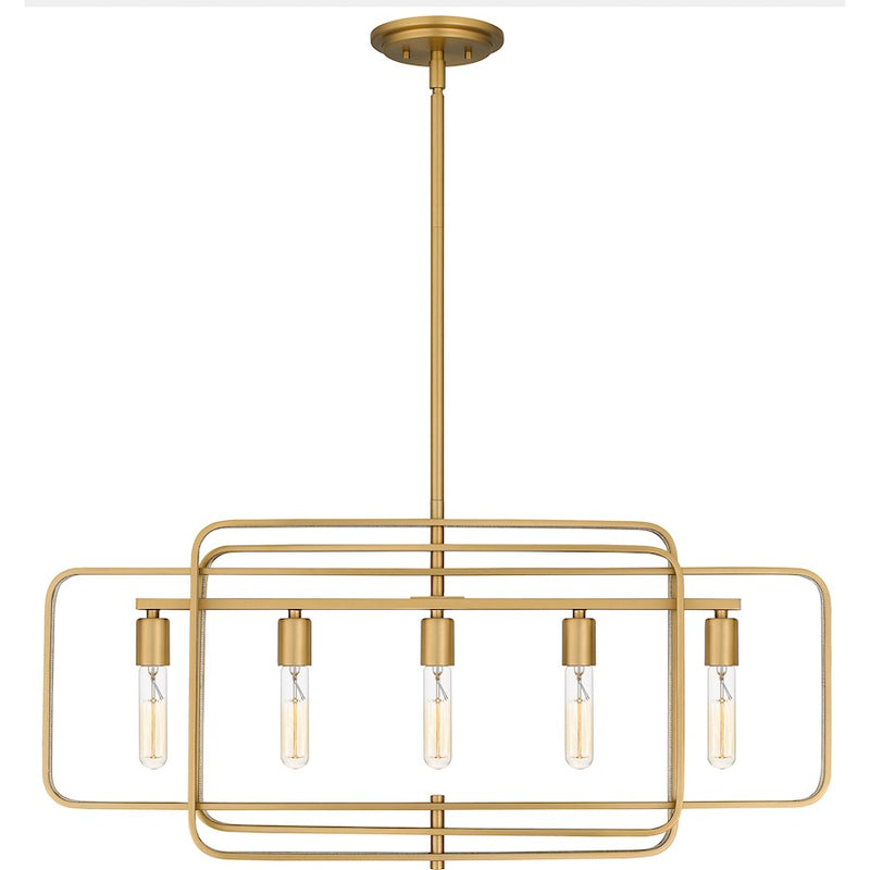 Quoizel Dupree 5 Light Island Light, Brushed Weathered Brass