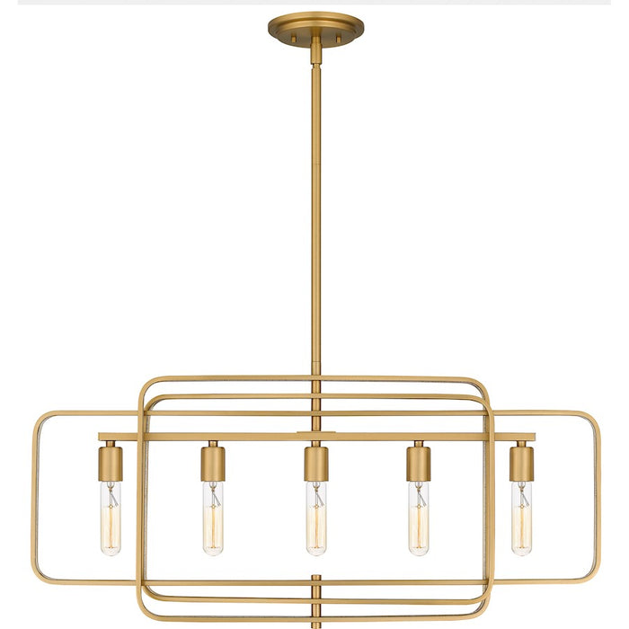 Quoizel Dupree 5 Light Island Light, Brushed Weathered Brass
