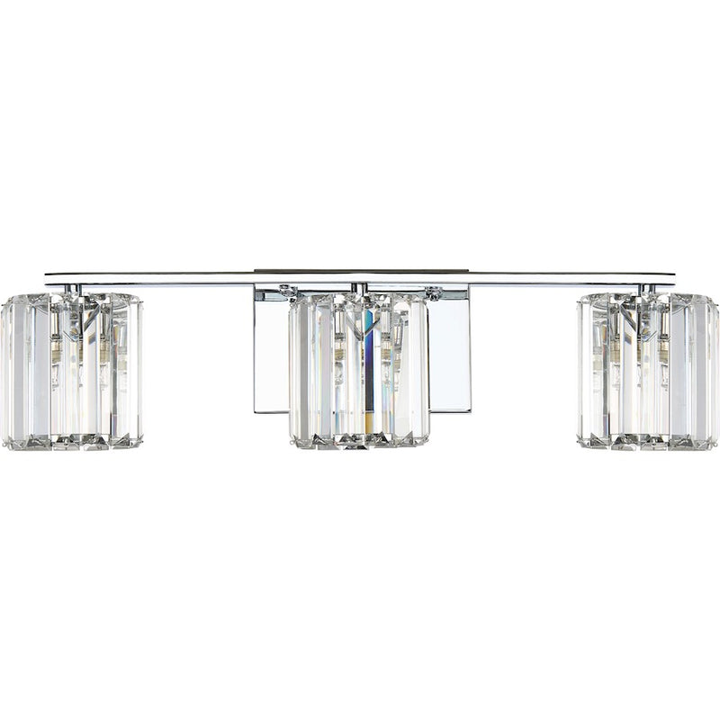 Quoizel Divine 23in 3-Light Vanity Light | Glam Polished Chrome and Clear Crystal Glass | Bathroom Vanity & Powder Room | Model PCDV8603C
