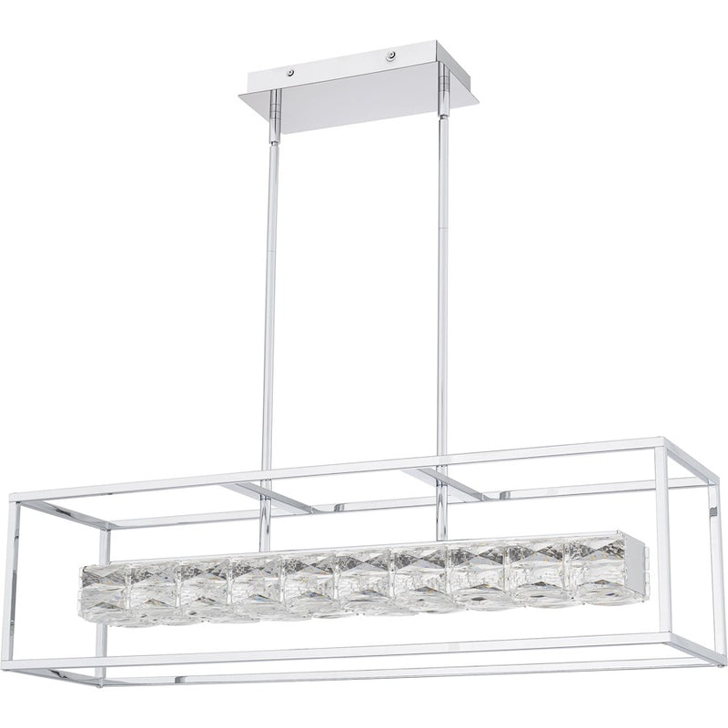 Quoizel Dazzle Integrated LED Island Light, Chrome/Clear Crystal