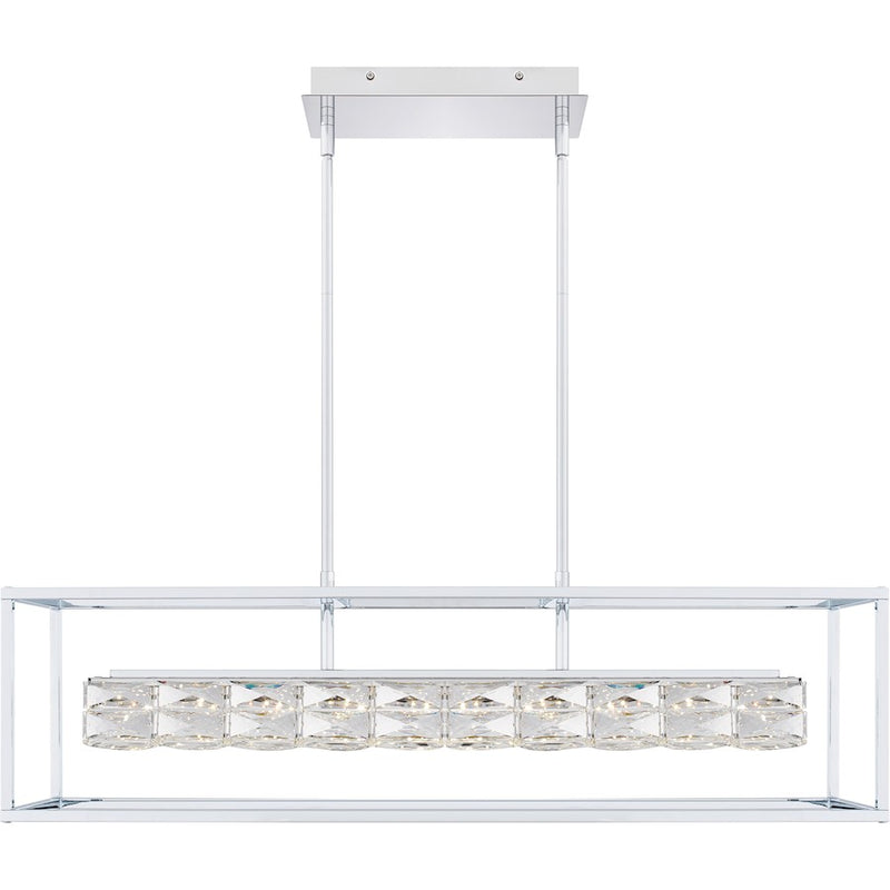 Quoizel Dazzle Integrated LED Island Light, Chrome/Clear Crystal