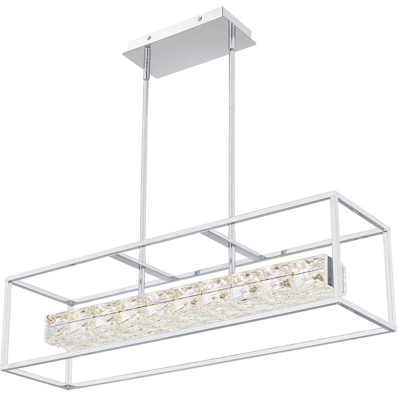 Quoizel Dazzle Integrated LED Island Light, Chrome/Clear Crystal