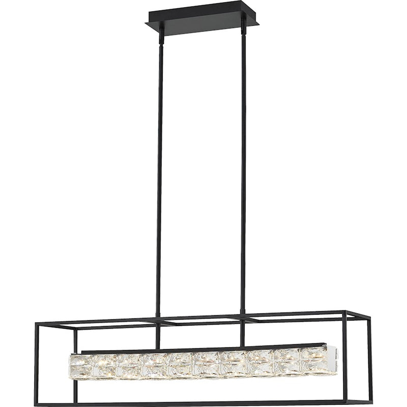 Quoizel Dazzle Linear Chandelier LED Black/Clear Glass Crystal