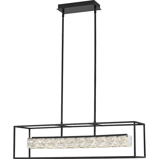 Quoizel Dazzle Linear Chandelier LED Black/Clear Glass Crystal