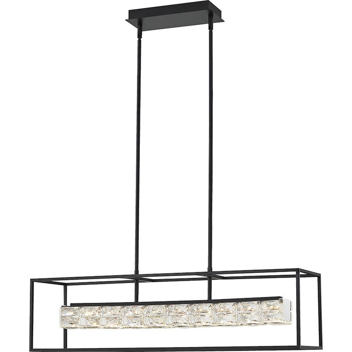Quoizel Dazzle Linear Chandelier LED Black/Clear Glass Crystal