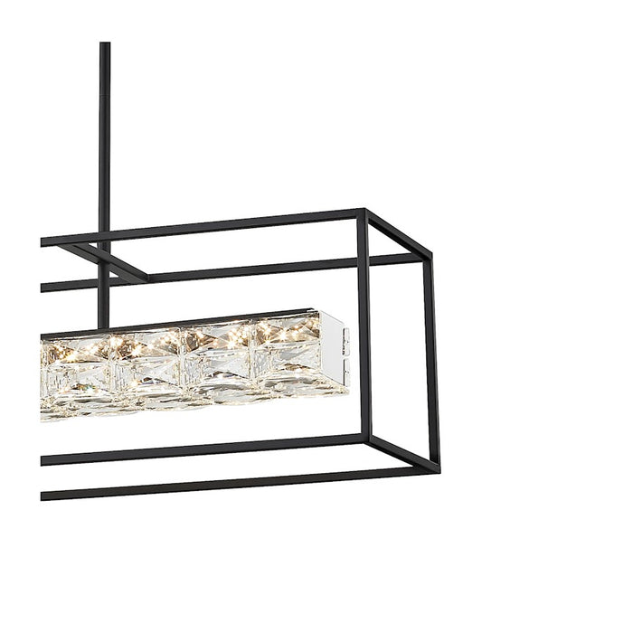 Quoizel Dazzle Linear Chandelier LED Black/Clear Glass Crystal