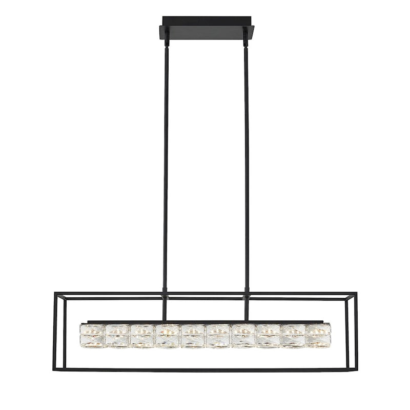 Quoizel Dazzle Linear Chandelier LED Black/Clear Glass Crystal