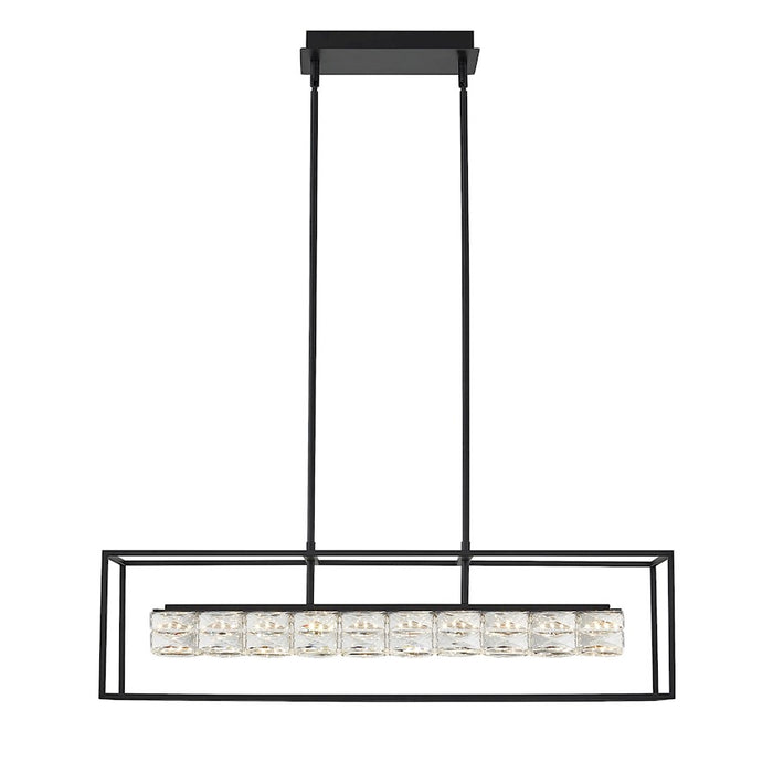Quoizel Dazzle Linear Chandelier LED Black/Clear Glass Crystal