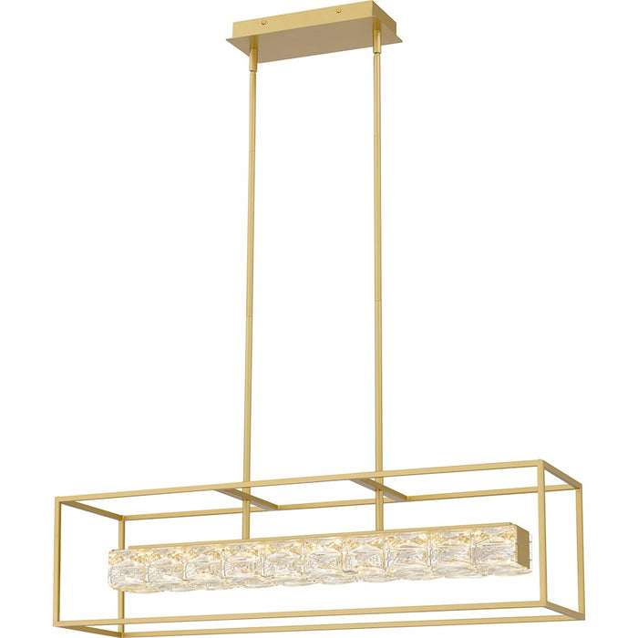 Quoizel Dazzle LED Island Light, Soft Gold/Clear Glass Crystal