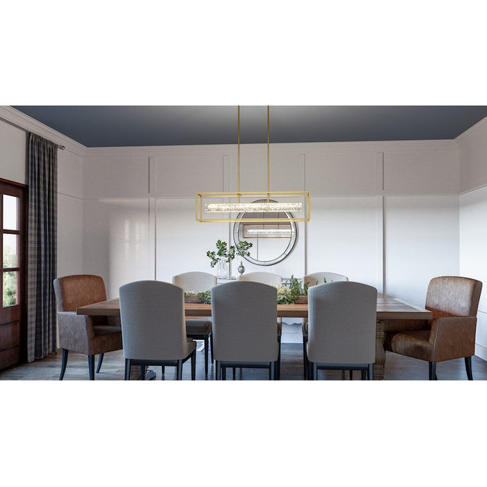 Quoizel Dazzle LED Island Light, Soft Gold/Clear Glass Crystal