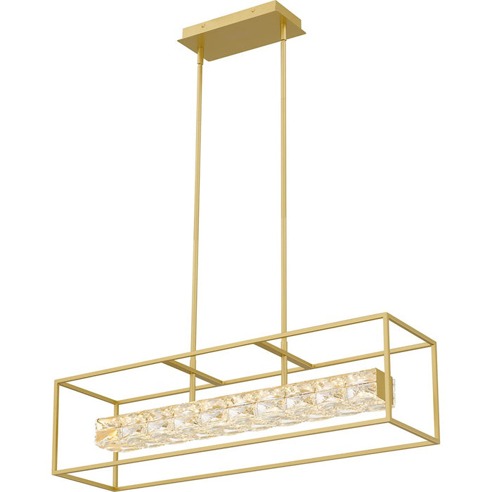 Quoizel Dazzle LED Island Light, Soft Gold/Clear Glass Crystal