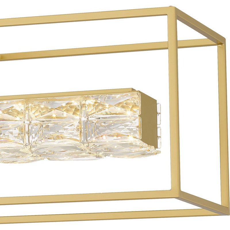 Quoizel Dazzle LED Island Light, Soft Gold/Clear Glass Crystal