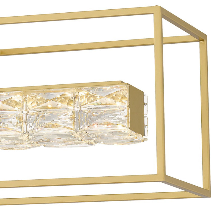 Quoizel Dazzle LED Island Light, Soft Gold/Clear Glass Crystal