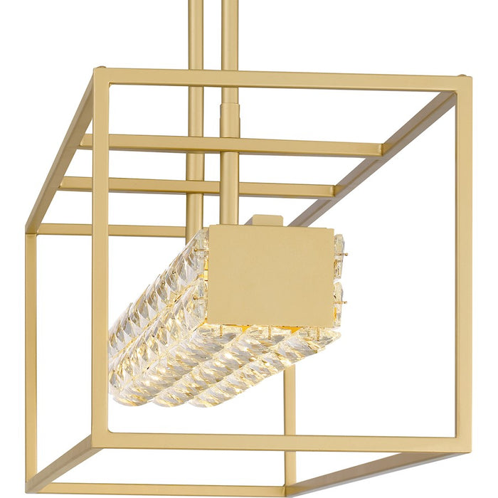 Quoizel Dazzle LED Island Light, Soft Gold/Clear Glass Crystal