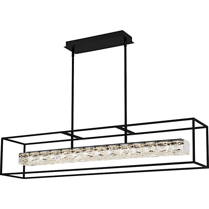 Quoizel Dazzle Light Island Light, Matte Black/Clear Crystal Glass - PCDZ148MBK