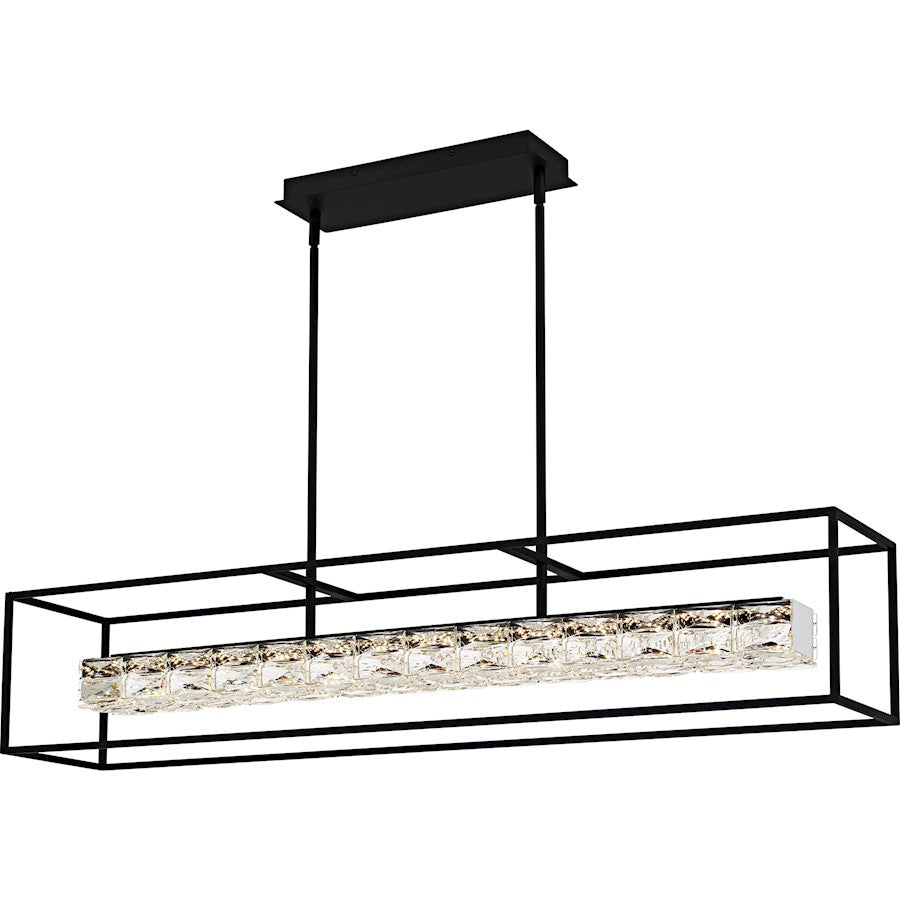 Quoizel Dazzle Light Island Light, Matte Black/Clear Crystal Glass - PCDZ148MBK