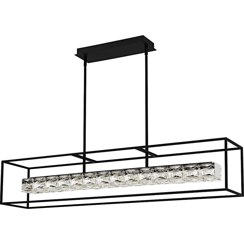 Quoizel Dazzle Light Island Light, Matte Black/Clear Crystal Glass