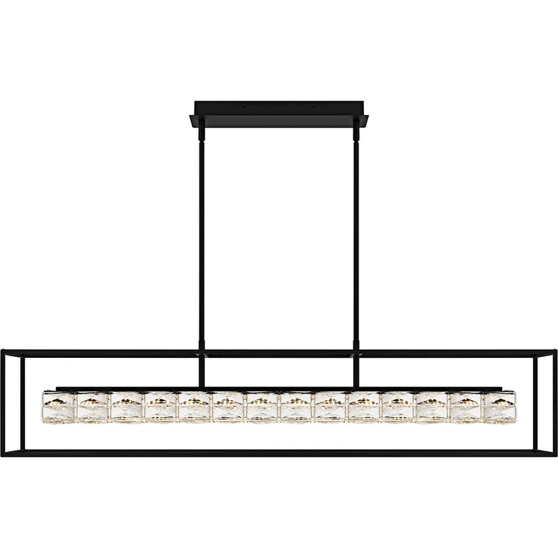 Quoizel Dazzle Light Island Light, Matte Black/Clear Crystal Glass