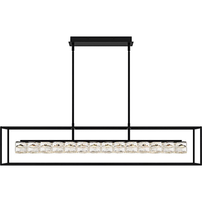 Quoizel Dazzle Light Island Light, Matte Black/Clear Crystal Glass