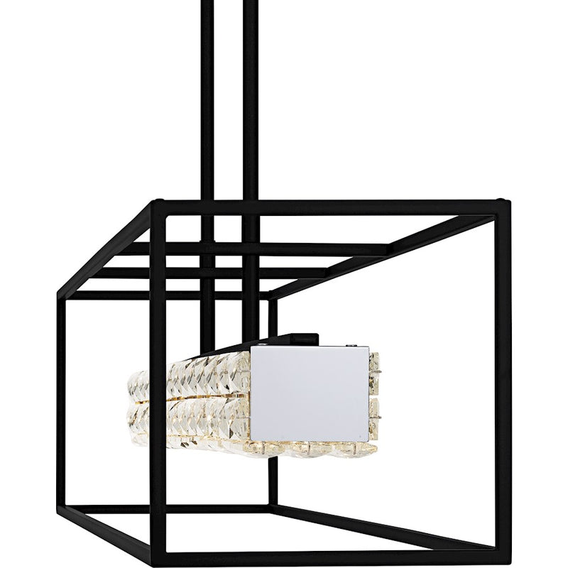 Quoizel Dazzle Light Island Light, Matte Black/Clear Crystal Glass