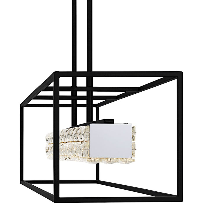 Quoizel Dazzle Light Island Light, Matte Black/Clear Crystal Glass