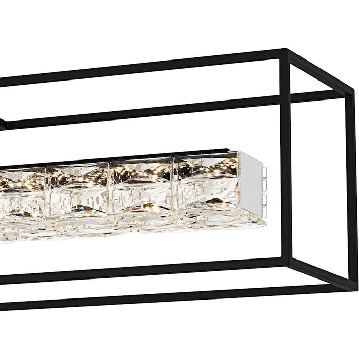 Quoizel Dazzle Light Island Light, Matte Black/Clear Crystal Glass