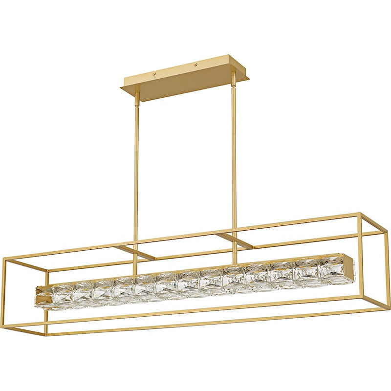 Quoizel Dazzle Light Island Light, Soft Gold/Clear Crystal Glass