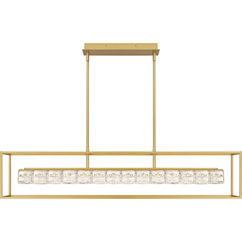 Quoizel Dazzle Light Island Light, Soft Gold/Clear Crystal Glass