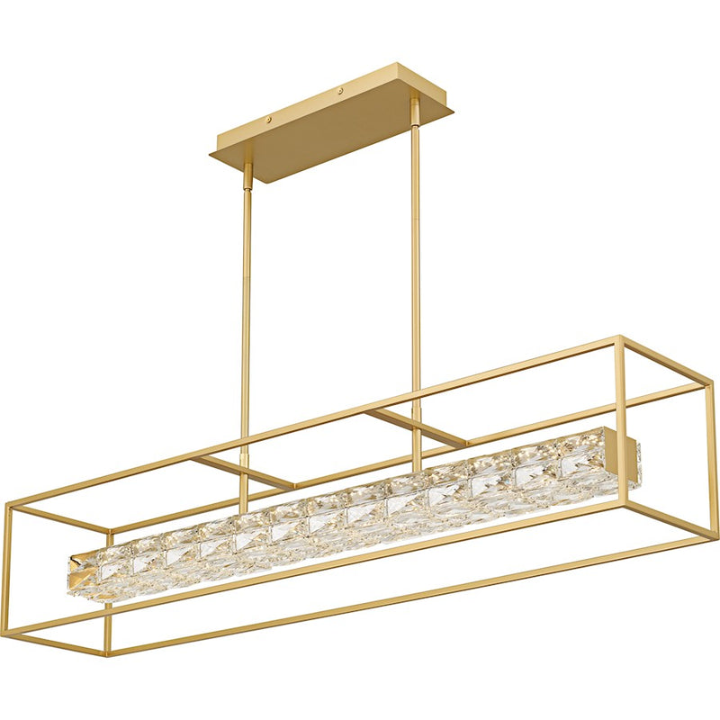Quoizel Dazzle Light Island Light, Soft Gold/Clear Crystal Glass