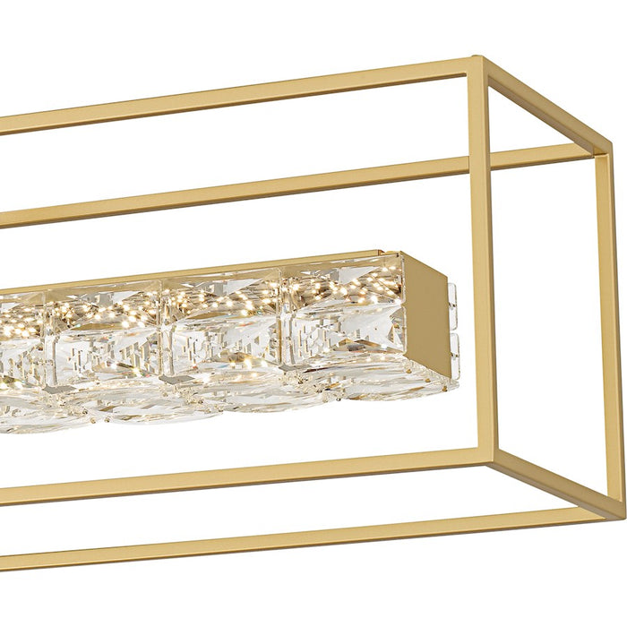 Quoizel Dazzle Light Island Light, Soft Gold/Clear Crystal Glass