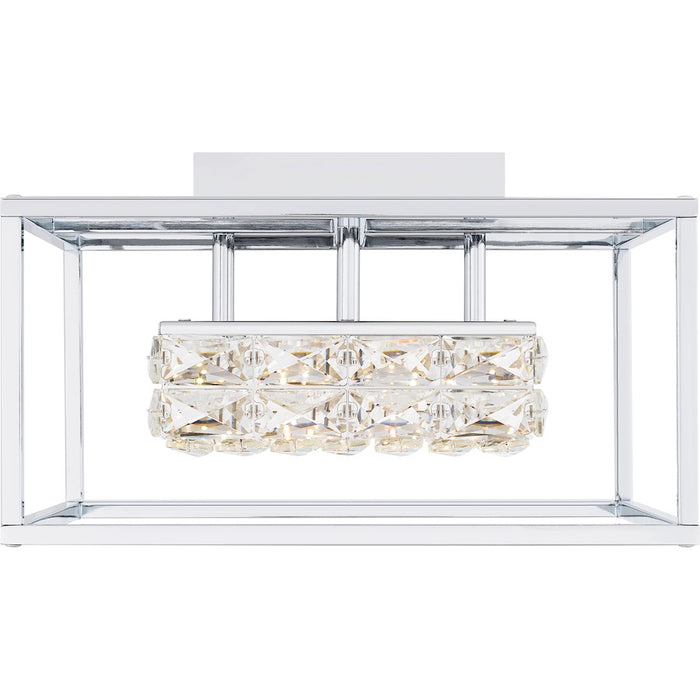 Quoizel Dazzle Integrated LED Semi-Flush, Chrome/Clear Crystal