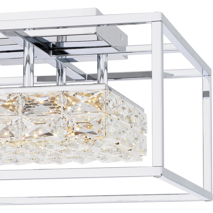 Quoizel Dazzle Integrated LED Semi-Flush, Chrome/Clear Crystal