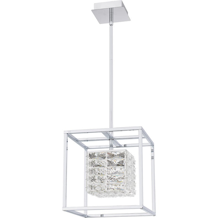 Quoizel Dazzle Integrated LED Pendant, Chrome/Clear Crystal Glass