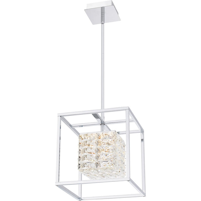 Quoizel Dazzle Integrated LED Pendant, Chrome/Clear Crystal Glass