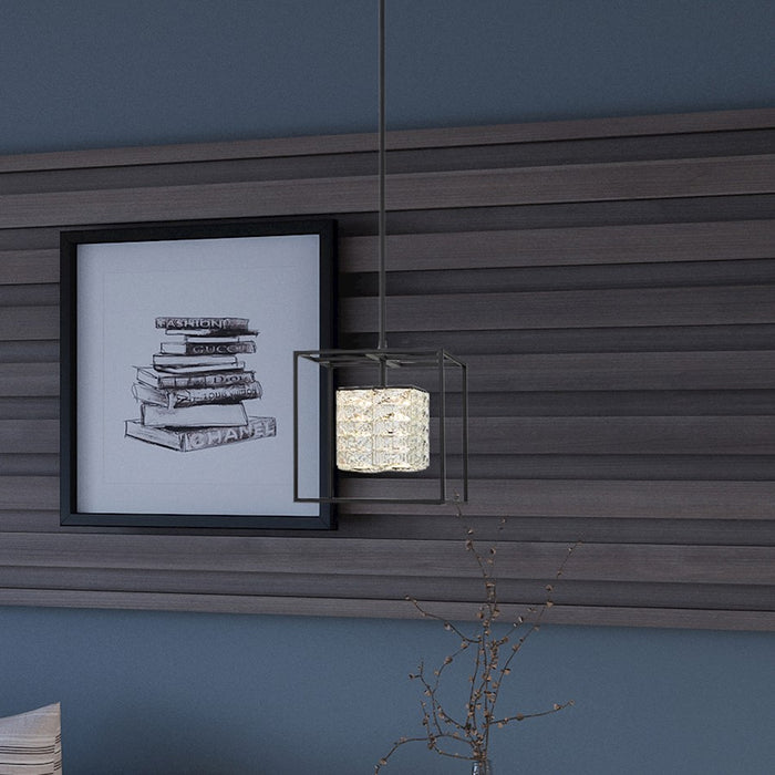 Quoizel Dazzle Pendant LED Matte Black/Clear Glass Crystal