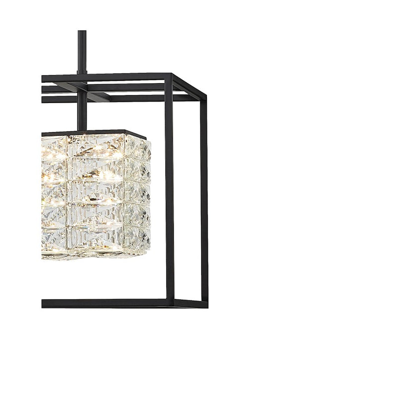 Quoizel Dazzle Pendant LED Matte Black/Clear Glass Crystal
