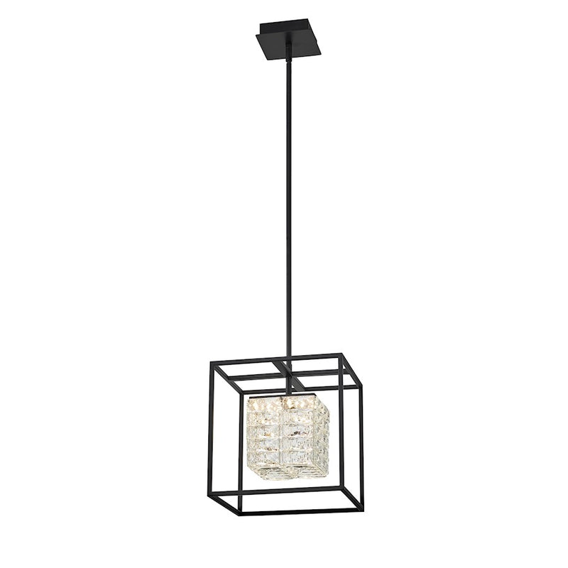 Quoizel Dazzle Pendant LED Matte Black/Clear Glass Crystal